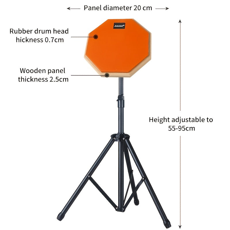8-Inch Wooden Drum Practice Pad Set-1