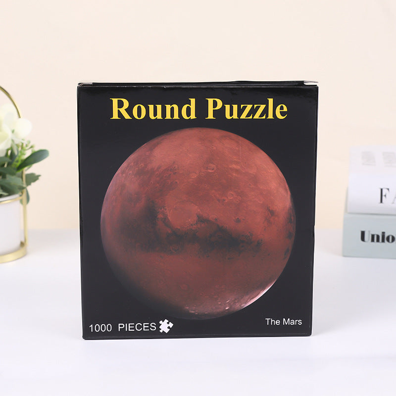 Earth moon and rainbow gradient circular jigsaw puzzles — view 7