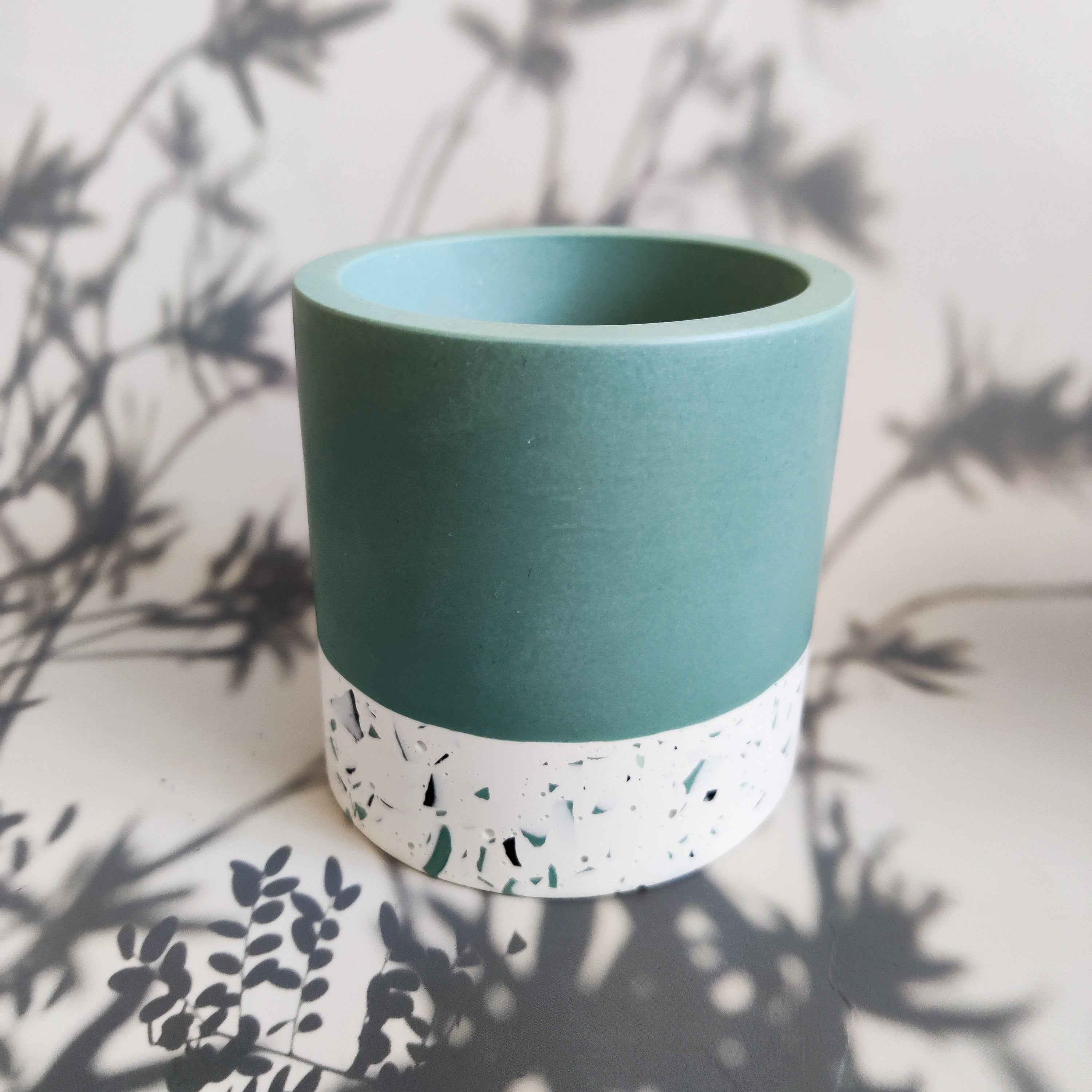 Half Terrazzo pen pot teal or purple, make up brushes holder-2