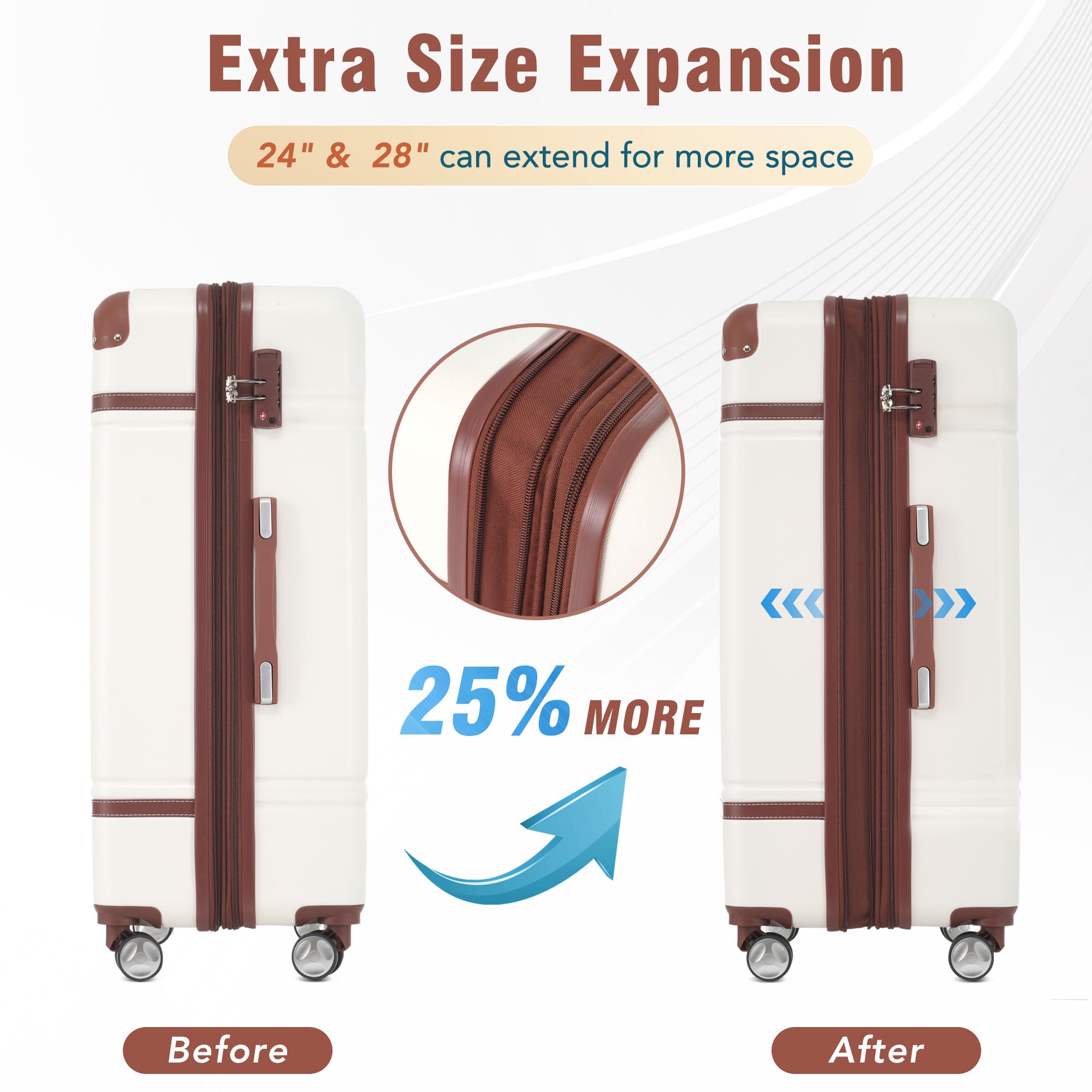 Three-piece hardshell luggage set with matching cosmetic case and spinner wheels — view 2