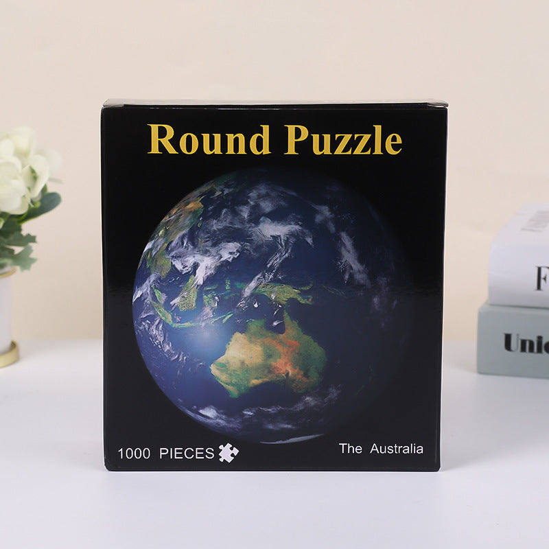 Earth moon and rainbow gradient circular jigsaw puzzles — view 8