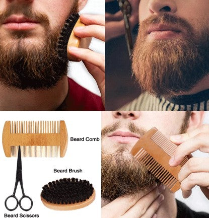 Beard growth grooming kit for men with derma roller and oil — view 2