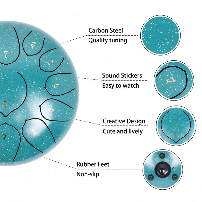 13-Note Steel Tongue Drum with Bag Set-2