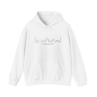 City Skyline Hoodie — Minimal Black Line Landmark Graphic