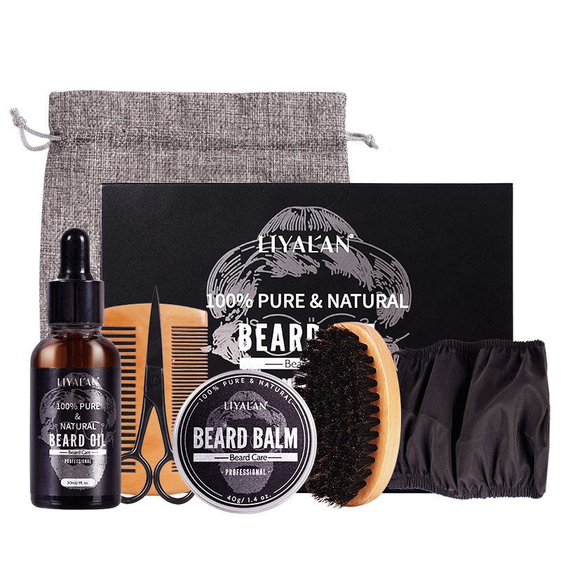 Beard growth grooming kit for men with derma roller and oil — view 7