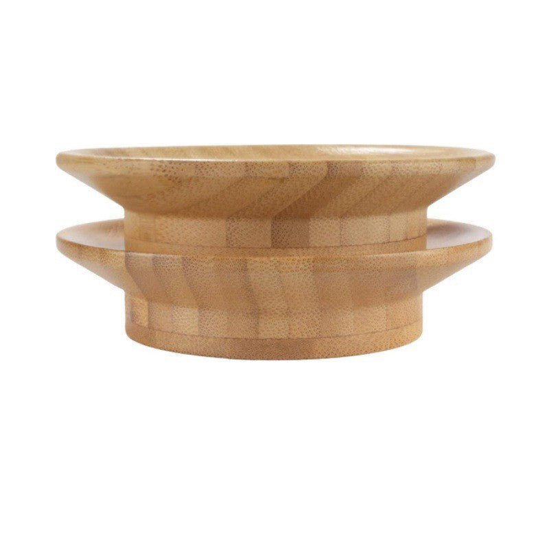 Bamboo wine cup lid and dual-use coaster on kitchen counter — view 4
