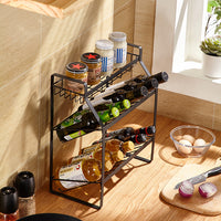 European style multi-layer tiered spice rack with labelled jars — view 6