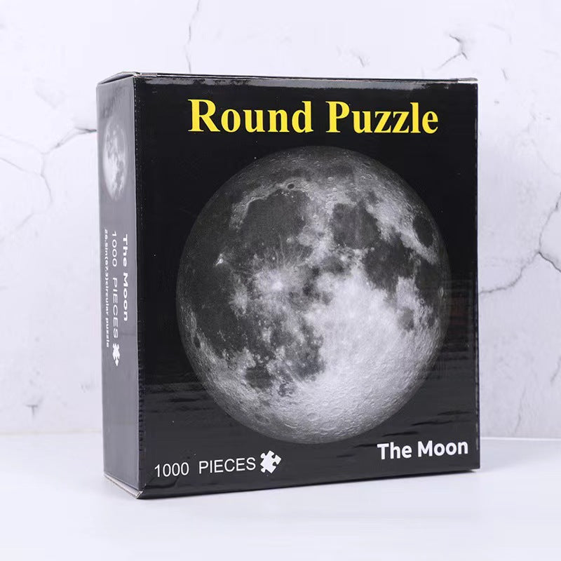 Earth moon and rainbow gradient circular jigsaw puzzles — view 12
