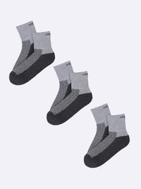 Combo pack containing two pairs of premium cotton high ankle socks with cushioning