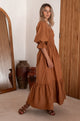Almeria Smocked Midi Linen Dress