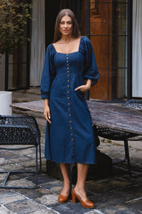 Avignon Button Down Long Sleeve Dress