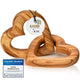 Olive wood connected hearts, a beautiful gift for weddings, engagements, anniversaries, and Valentine's Day.