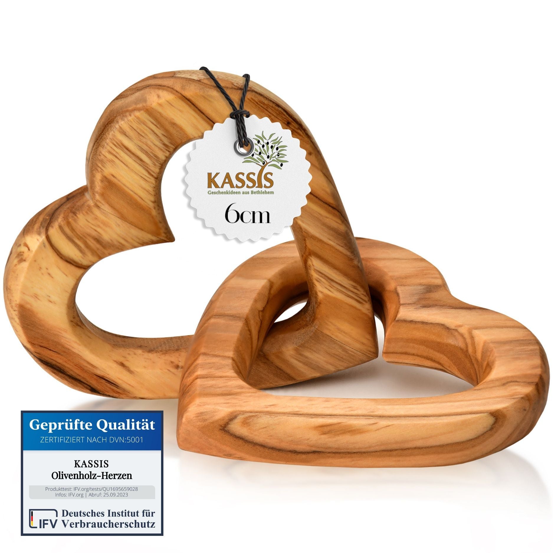Olive wood connected hearts, a beautiful gift for weddings, engagements, anniversaries, and Valentine's Day.-2