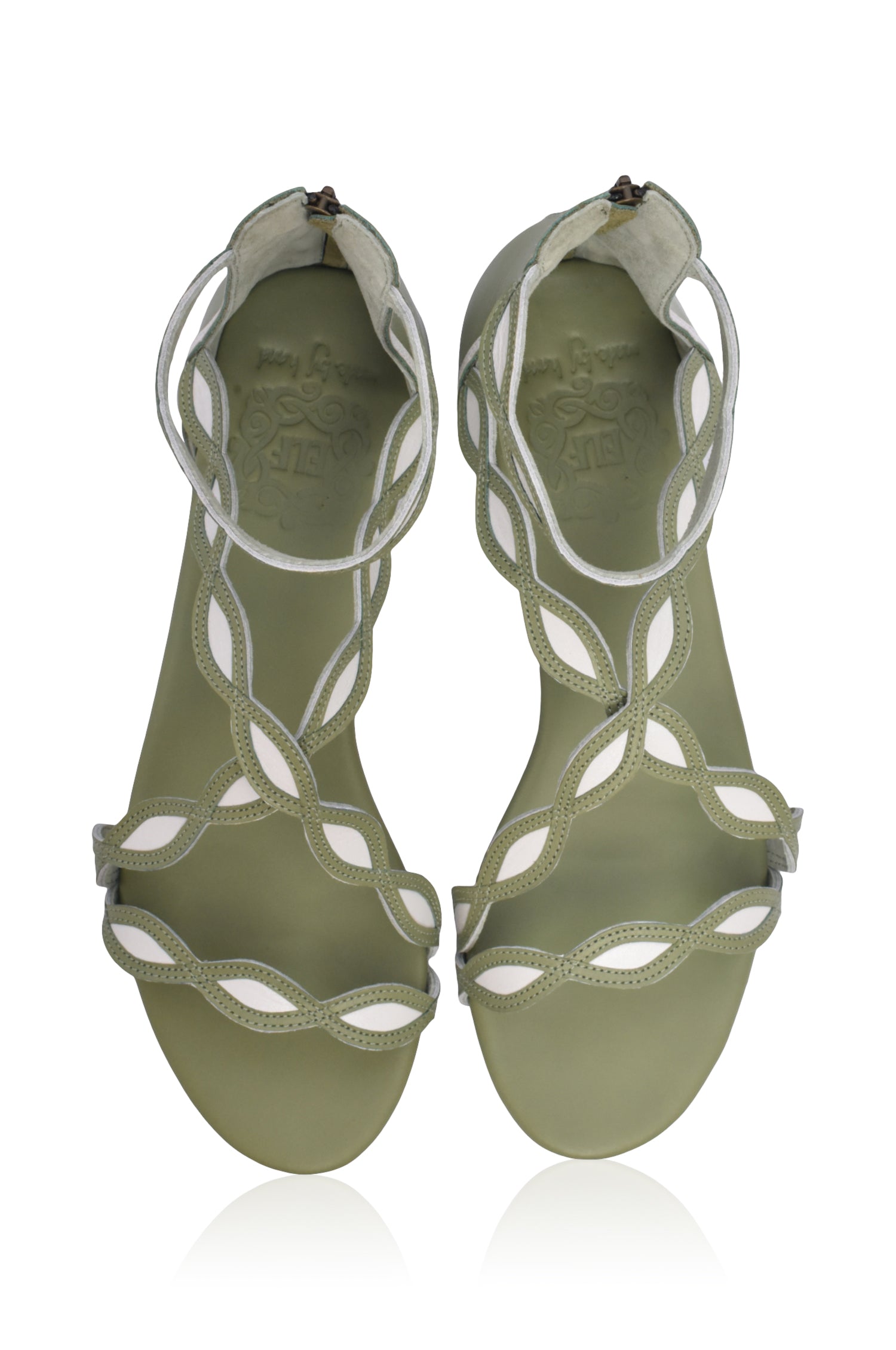 Blossom Scalloped Leather Sandals