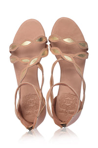 Blossom Scalloped Leather Sandals