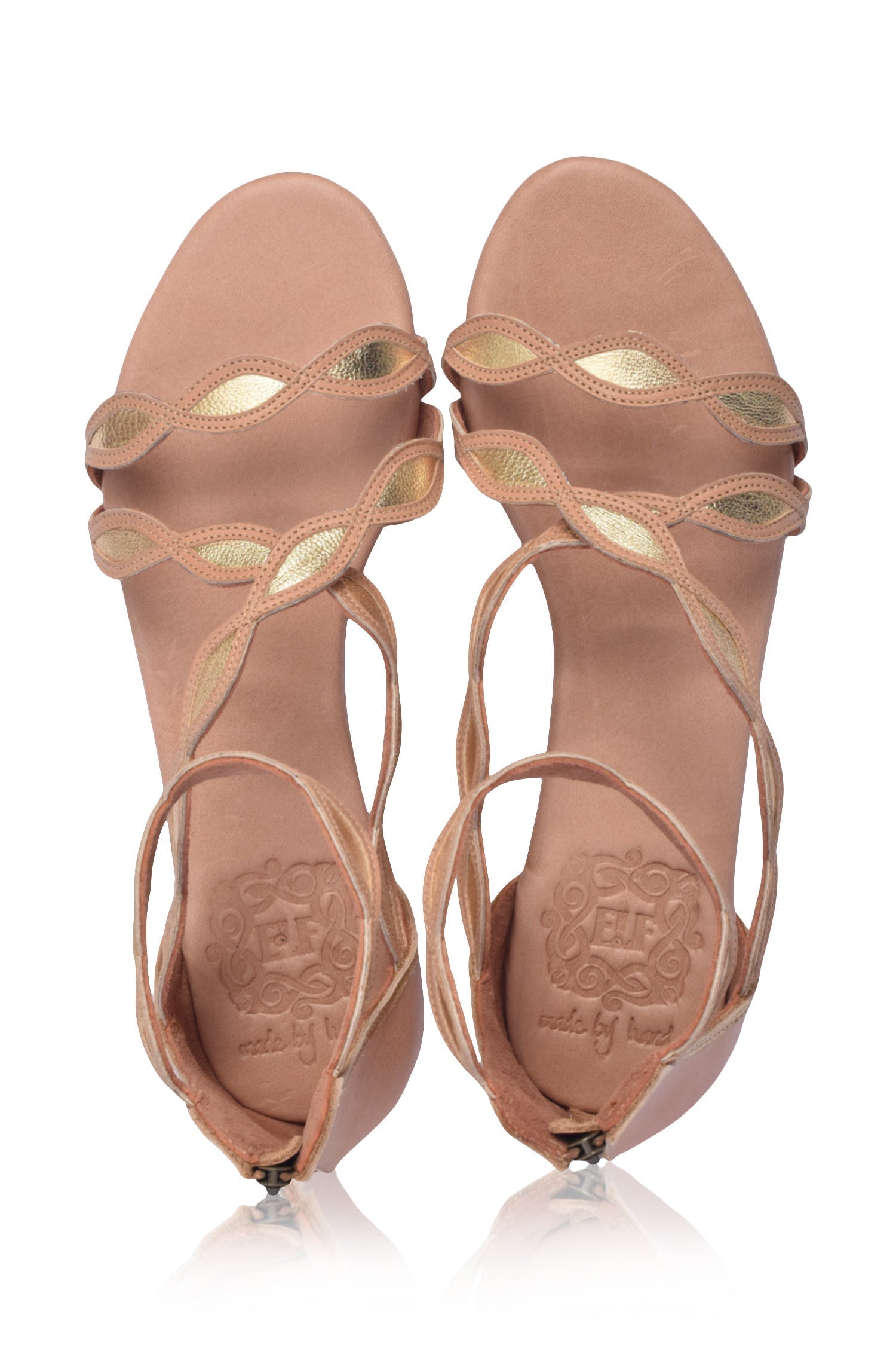 Blossom Scalloped Leather Sandals