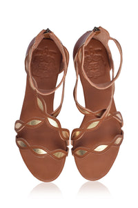 Blossom Scalloped Leather Sandals
