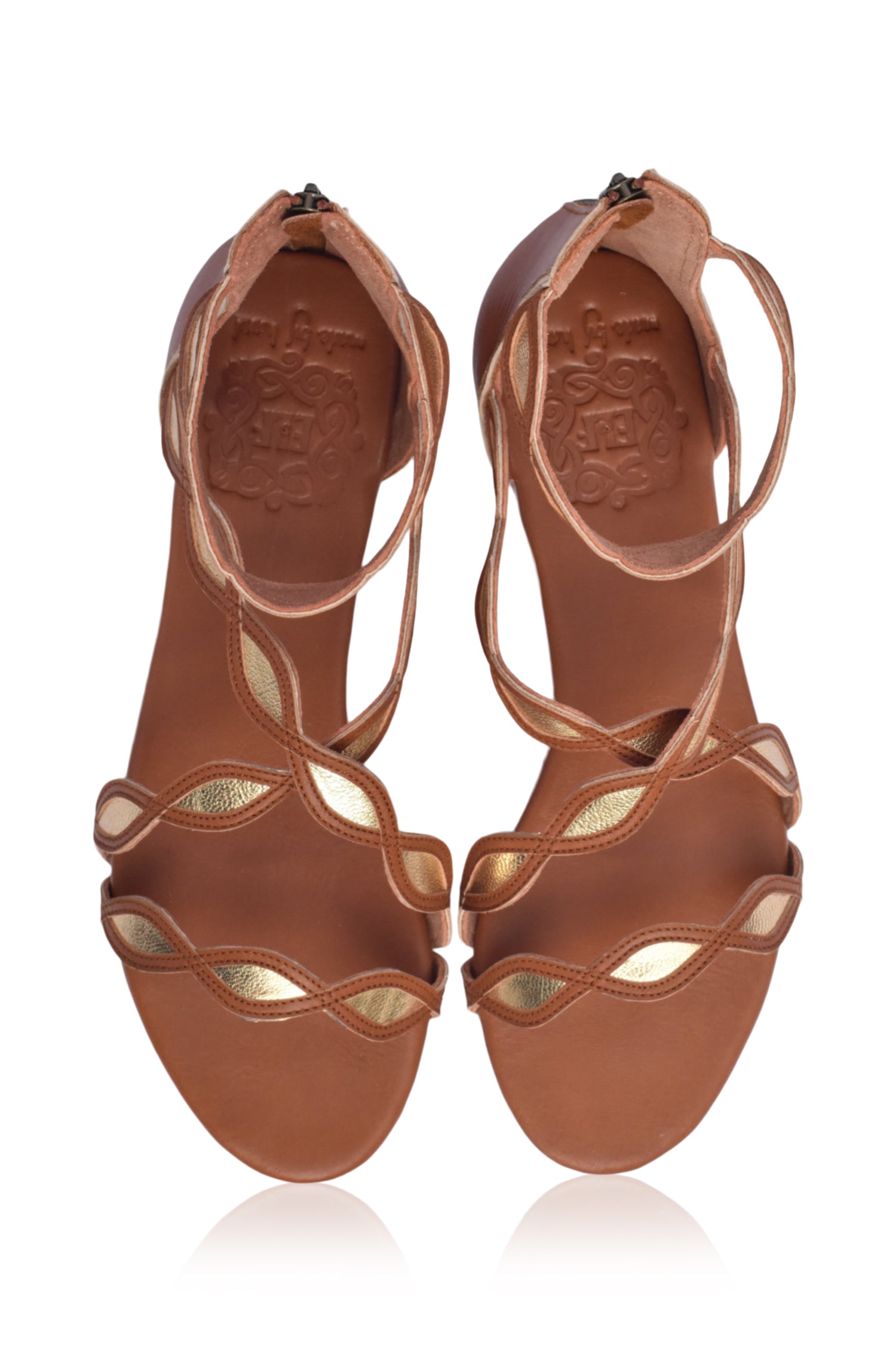 Blossom Scalloped Leather Sandals