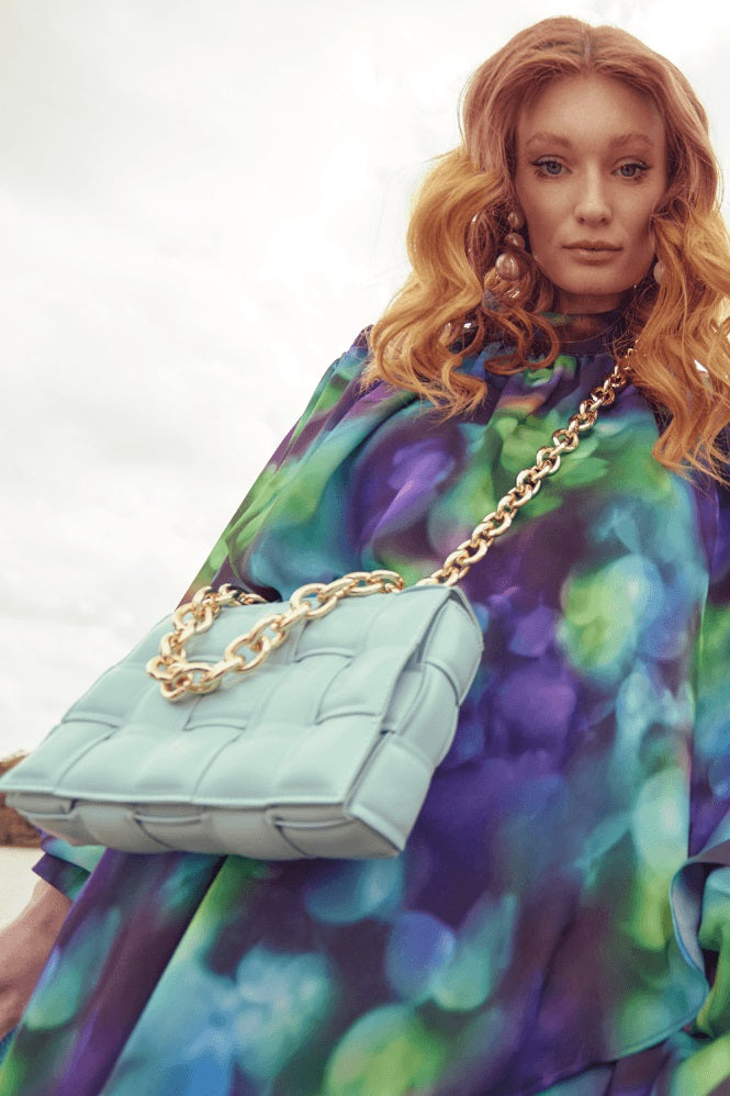 Blue vegan leather handmade Millie crossbody bag by Jayley — view 2