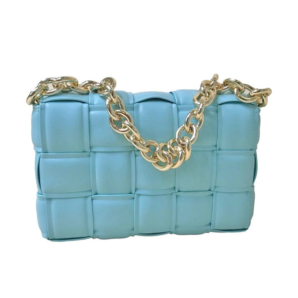 Blue Vegan Leather Hand Made Millie Cross Body Bag