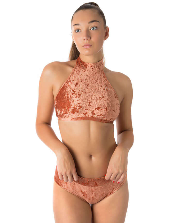 Velvet Halter Sports Bra for Pole & Dance – Lisette