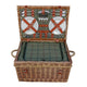 Burghley 4 Person Green Tweed Fitted Wicker Picnic Basket