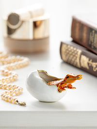 Orange Crocodile hatching from egg trinket box-1