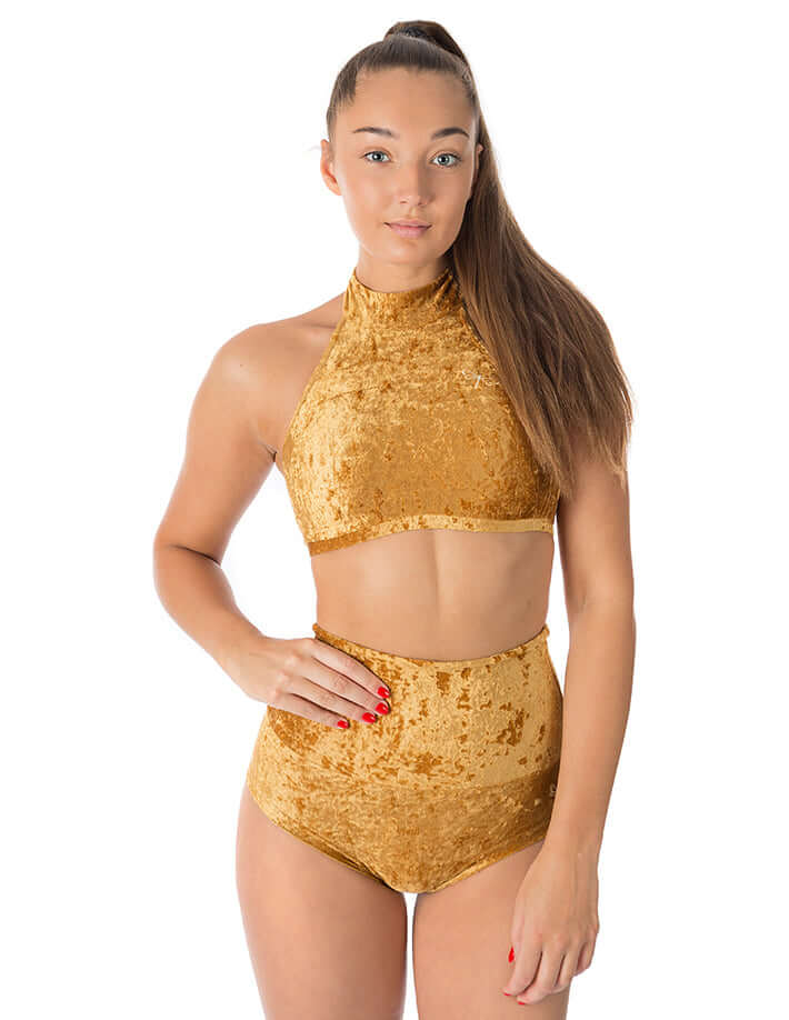 Velvet Halter Sports Bra for Pole & Dance – Lisette