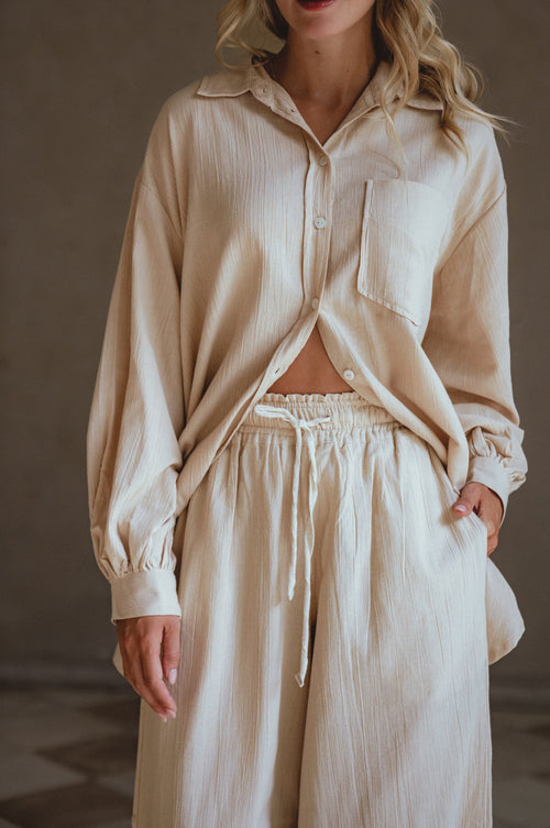 Calin Wide Leg Linen Pants (Sale)