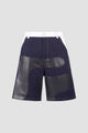 Camouflage Vegan Leather Denim Cargo Jeans Shorts