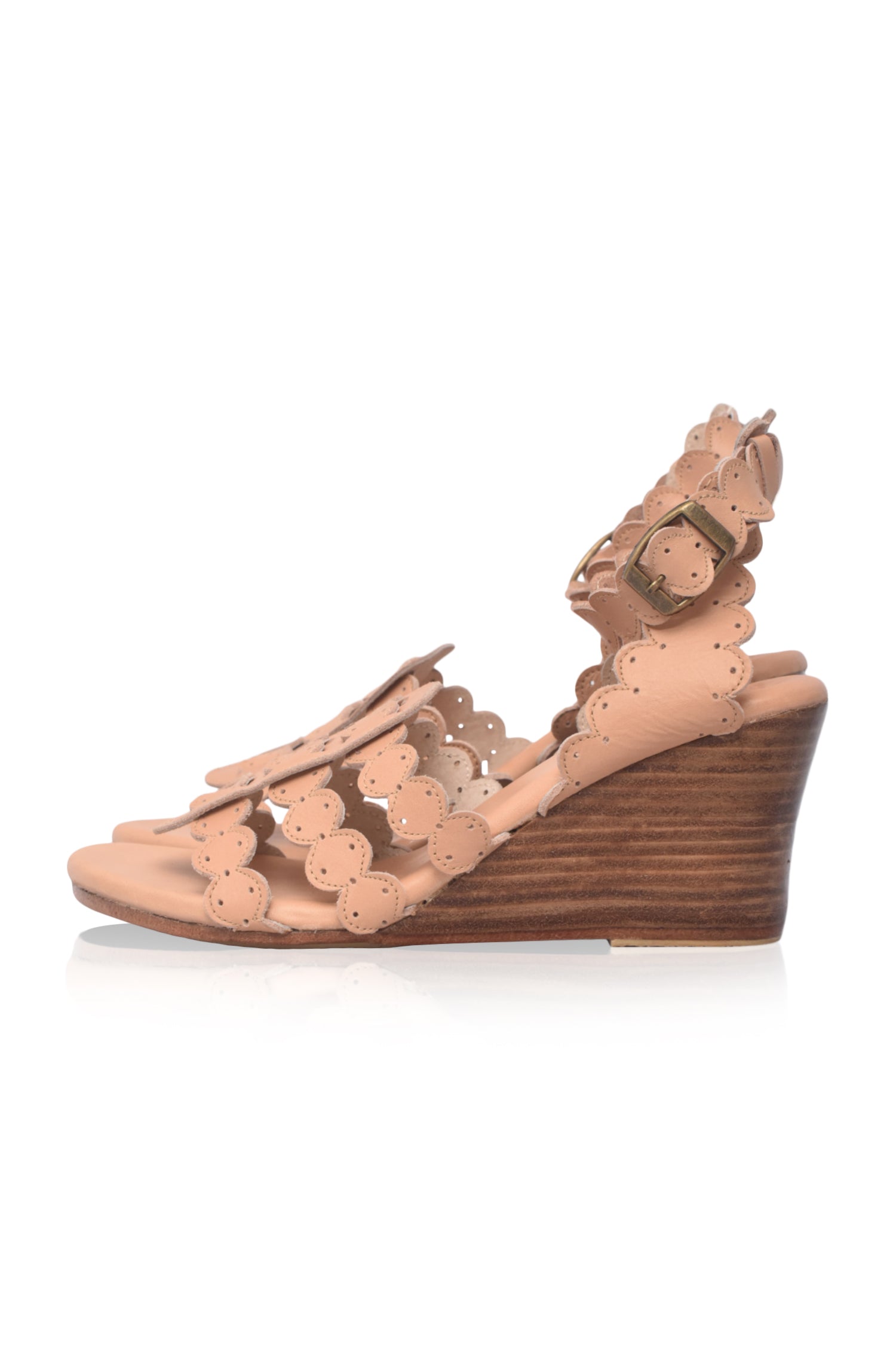 Charm Leather Wedge Sandals (Sz. 8.5)