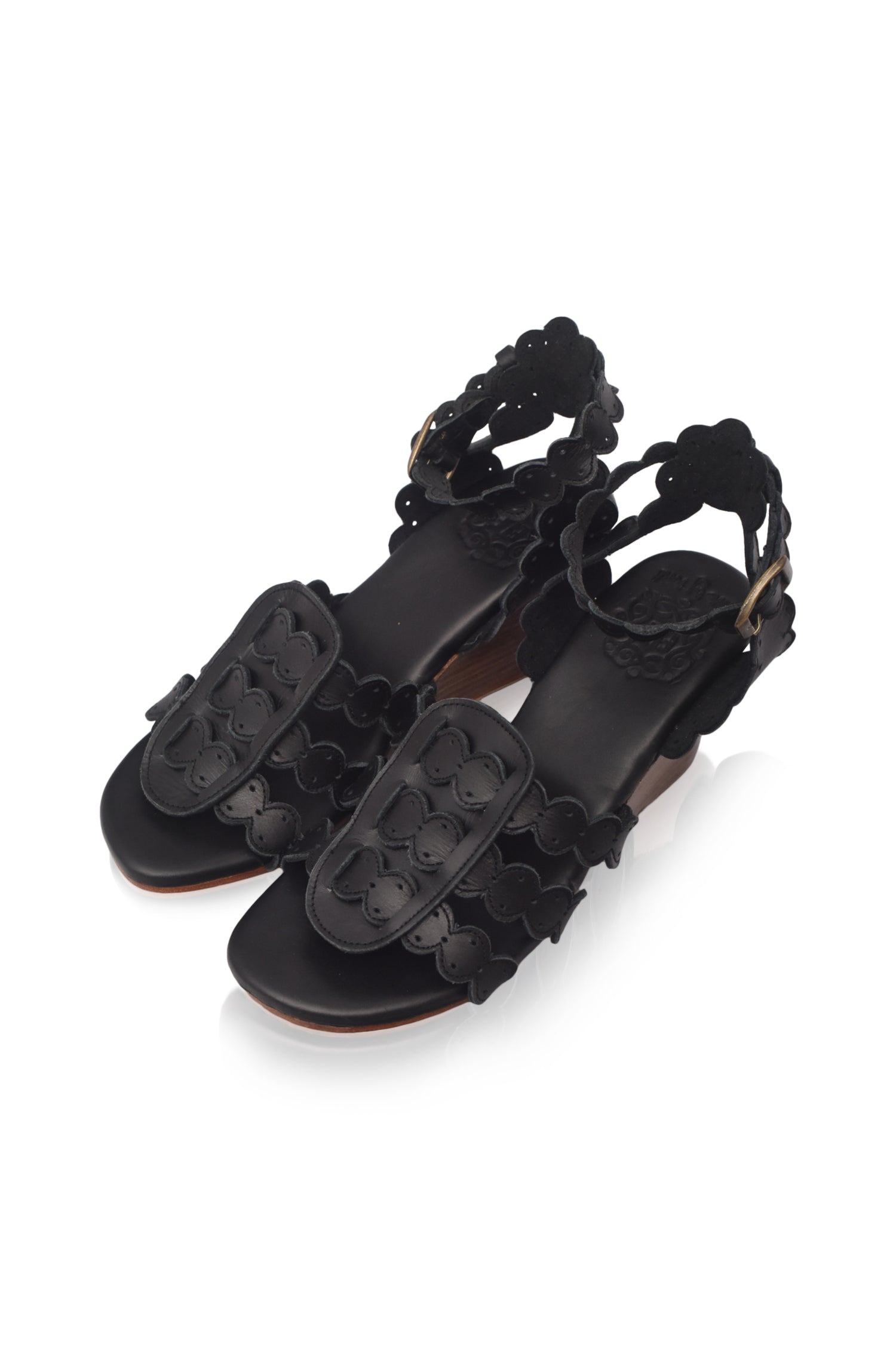 Charm Leather Wedge Sandals (Sz. 8.5)
