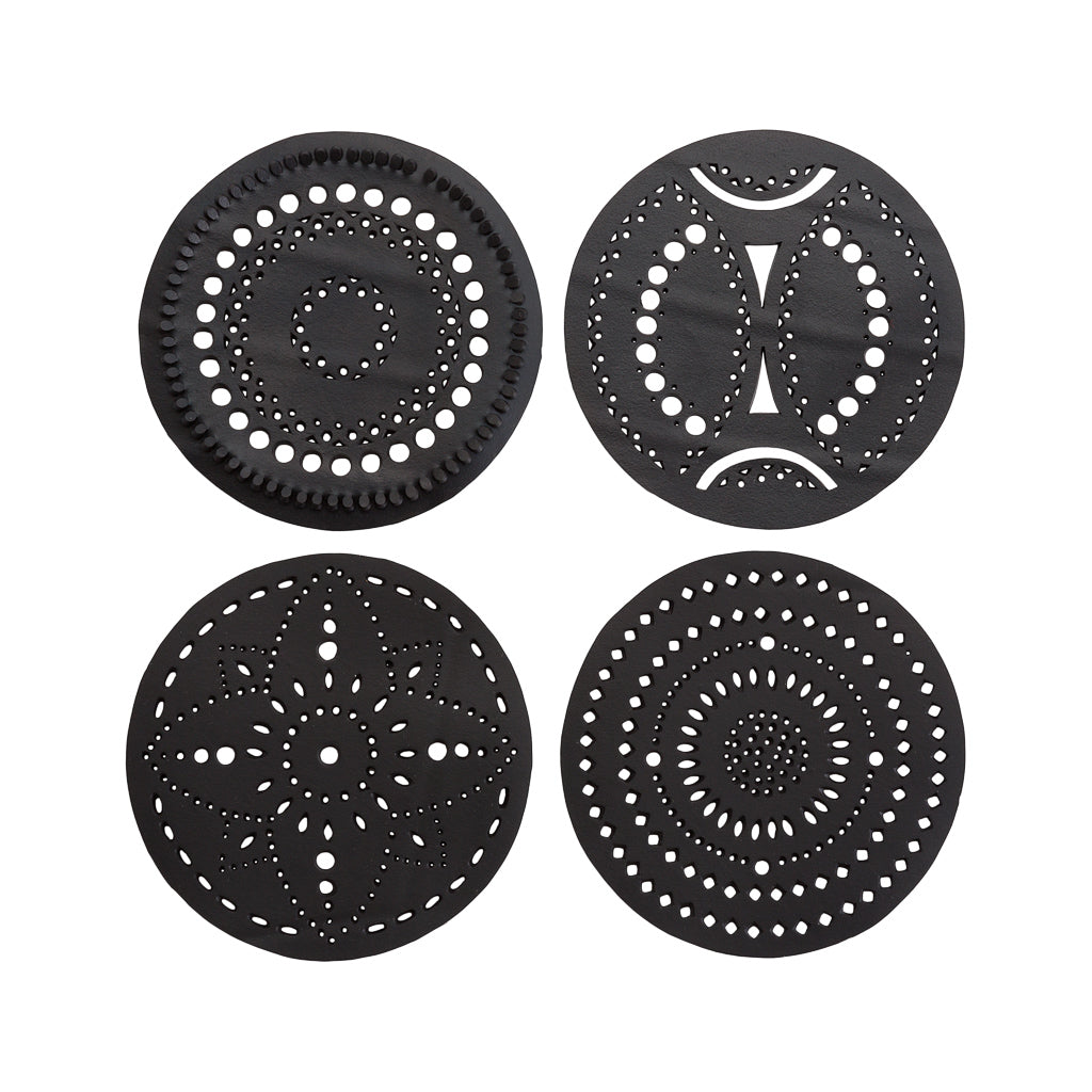 Circle Handcrafted Recycled Rubber Coaster - A set of 2 or 4-0