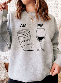 "Coffee & Wine" Graphic Sweatshirt