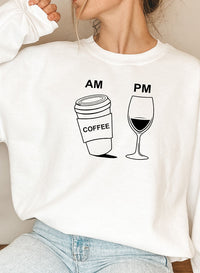 "Coffee & Wine" Graphic Sweatshirt