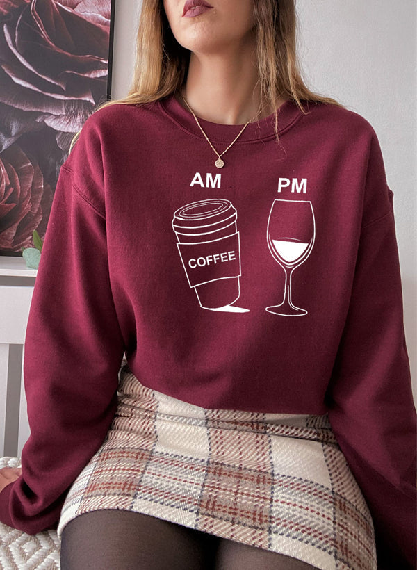 "Coffee & Wine" Graphic Sweatshirt