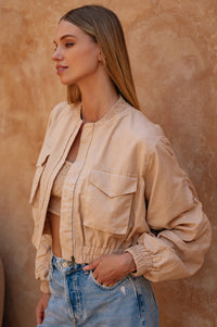 Denver Linen Bomber Jacket