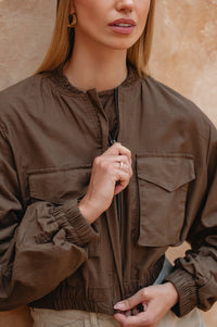 Denver Linen Bomber Jacket