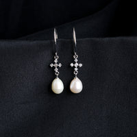 Zircon Pearl Drop Hooks-3