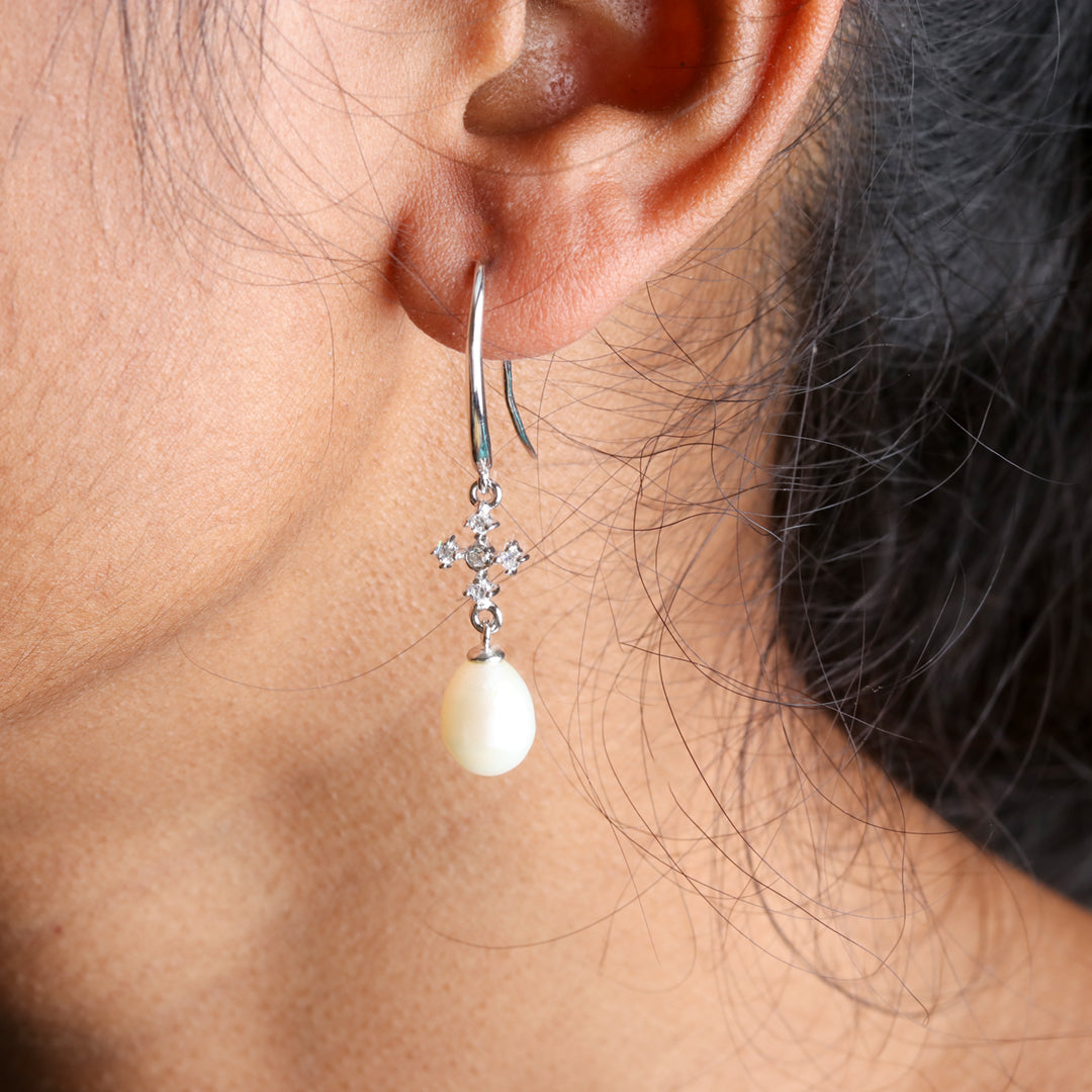Zircon Pearl Drop Hooks-2
