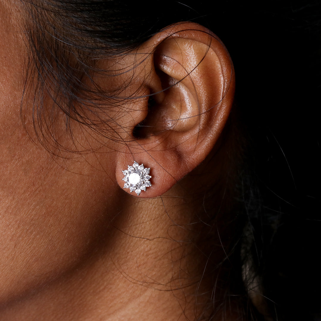 Zircon Traditional Floral Studds-4