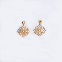 Gold-Plated Hanging Cutwork Earrings-0