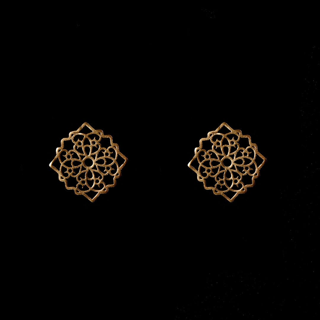 Gold-Plated Cutwork Earrings-0