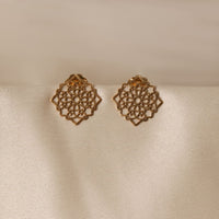 Gold-Plated Cutwork Earrings-1