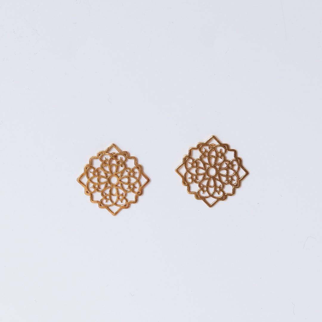 Gold-Plated Cutwork Earrings-4