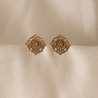 Gold-Plated Cutwork Earrings-1