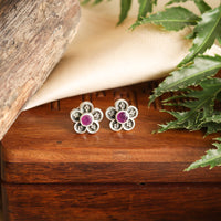 Floral Ruby Studds-3
