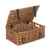 35cm Double Steamed Willow Wicker Picnic Basket-1