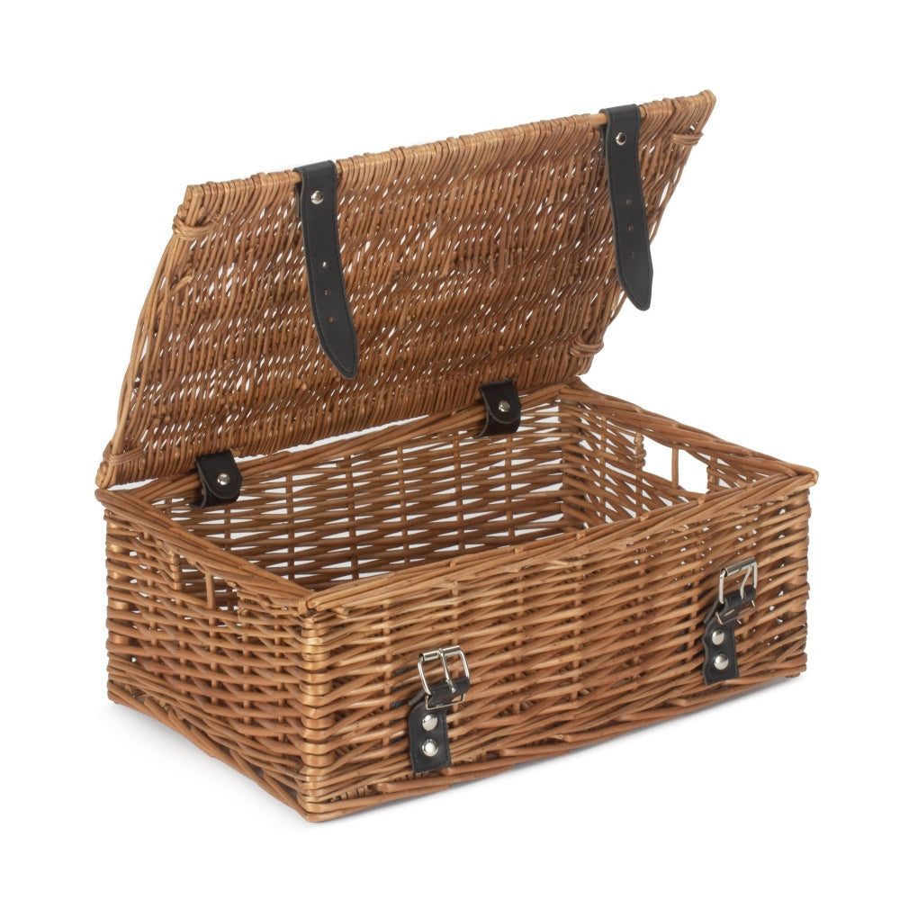 35cm Double Steamed Willow Wicker Picnic Basket-1
