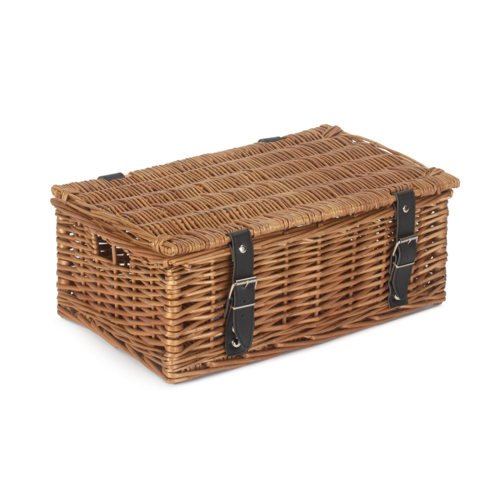 35cm Double Steamed Willow Wicker Picnic Basket-2